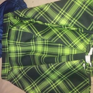 Green and Black Plaid Skirt